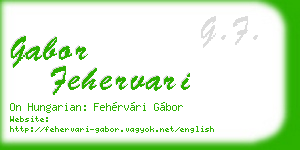 gabor fehervari business card